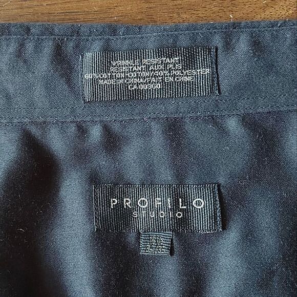 Studio Profilo Black long sleeve dress shirt - Picture 11 of 12